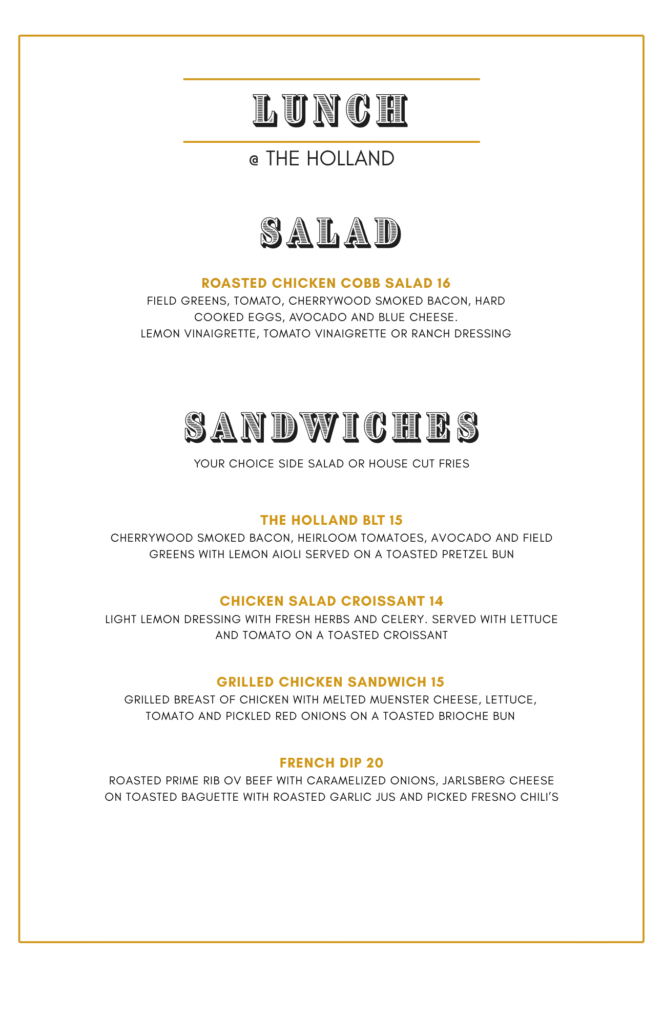 Lunch Menu